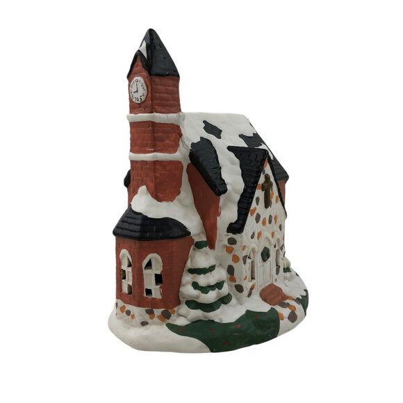 Caldor Hand Painted Porcelain Lighted House Church Christmas Holiday Vintage - Picture 6 of 10